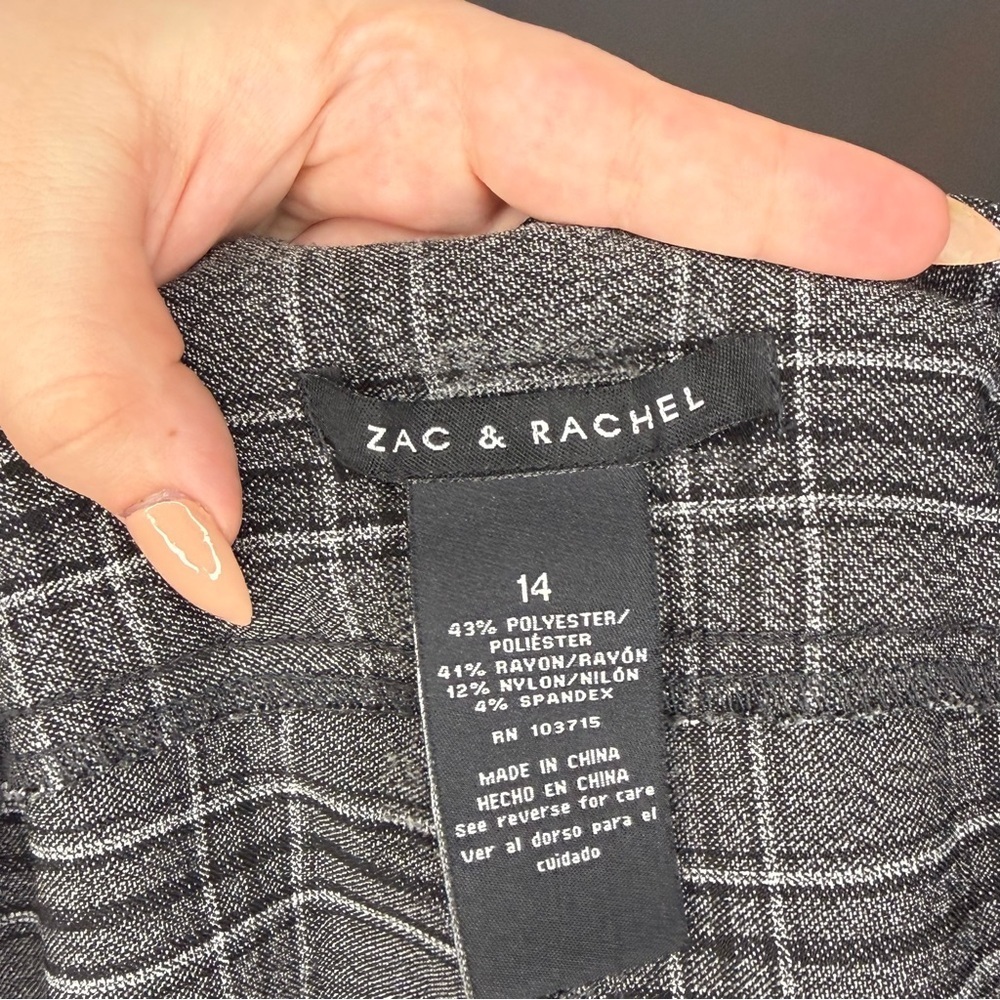 Zac & Rachel Gray Check Ponte Leggings | Size 14 | EUC - Picture 4 of 4
